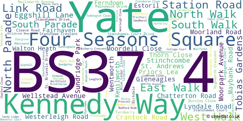 A word cloud for the BS37 4 postcode